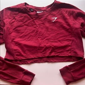 Red Cropped Gymshark Long Sleeve